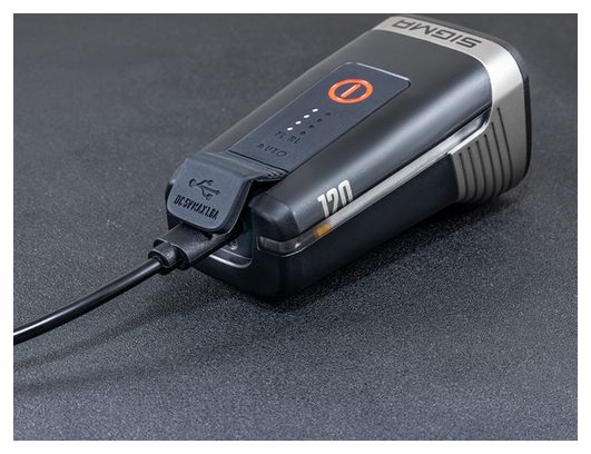 Luz delantera Sigma AURA 120 Link negra