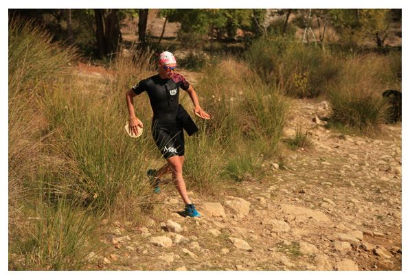 Traje de baño Swimrun Mako LS3 Negro/Rosa para mujer
