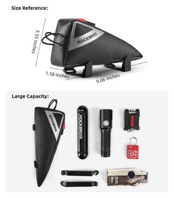 Sacoche de cadre 0 5 L pour vélo de route  VTT et triathlon