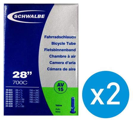 Schwalbe 2 AV15 Inner Tubes Bundle 700 x 18/28 - 29'' x 1.10 