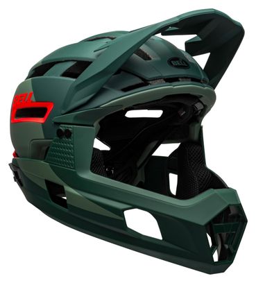 Casque avec Mentonnière Amovible BELL Super Air R Mips Vert Rouge