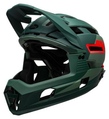 Casque avec Mentonnière Amovible BELL Super Air R Mips Vert Rouge