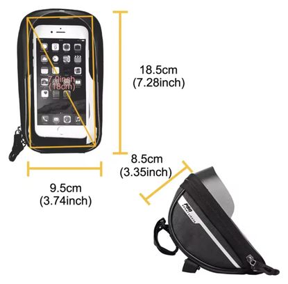 Sac De Guidon Amovible Vélo Avec Support Pour Téléphone Bleu