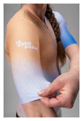 Maillot de manga corta para mujer LeBram Race Aero amarillo y azul