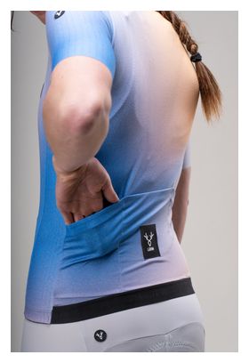 Maillot de manga corta para mujer LeBram Race Aero amarillo y azul