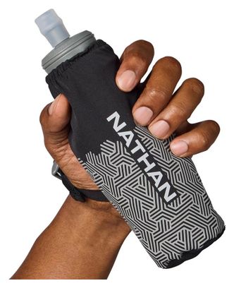 Nathan Hypernight Pinnacle Flask + Soporte 420ml Negro/Reflejo