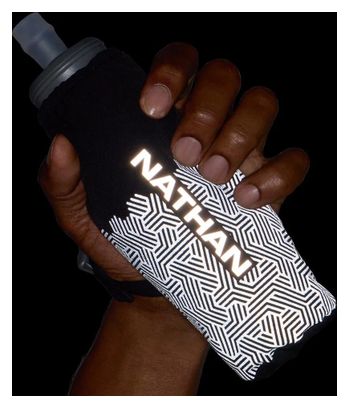 Nathan Hypernight Pinnacle Flask + Soporte 420ml Negro/Reflejo