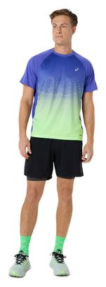 Asics Road Fade Short Sleeve Jersey Purple/Green Men's