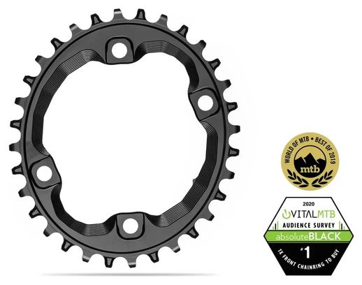 Plateau Ovale Narrow Wide AbsoluteBlack 96BCD pour Transmissions Shimano 12V Noir