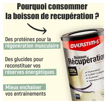 Boisson de récupération Overstims Vanille - 420g