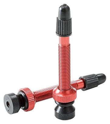 VALVE TUBELESS CONIQUE 45mm ROUGE (2 Valves).