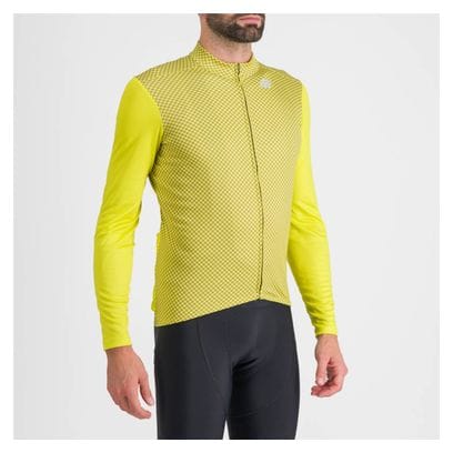 Sportful Checkmate Thermal Yellow XXL Long Sleeve Jersey