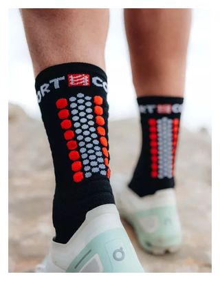 Chaussettes Compressport Ultra Trail Socks V2.0 Hight Noir/Rouge 