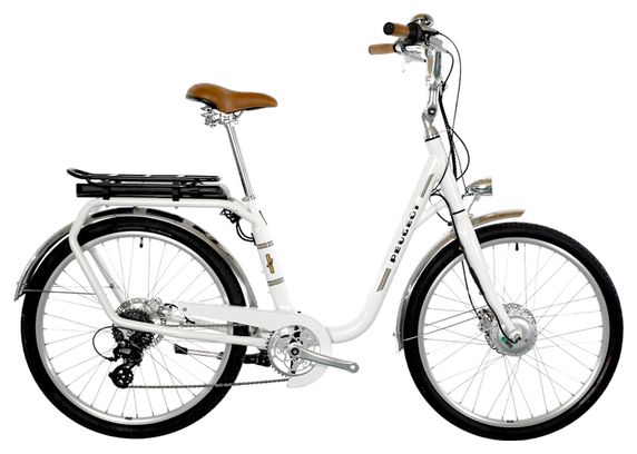 Producto Reacondicionado - Bicicleta Eléctrica de Ciudad Peugeot eLC01 e-Legend Shimano Tourney/Altus 8V 400 Wh 26'' Blanca 2022