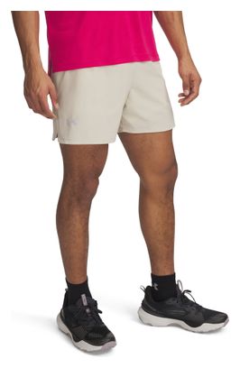 Heren Under Armour Trail Run Launch Beige Shorts