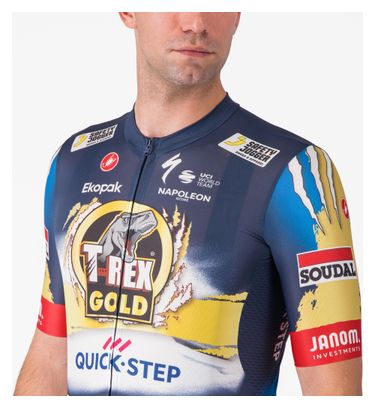 Maglia a manica corta Castelli Competizone 3 Soudal Quick-Step Blu/Giallo
