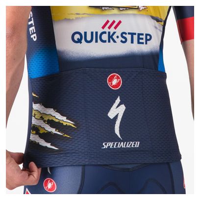 Maglia a manica corta Castelli Competizone 3 Soudal Quick-Step Blu/Giallo