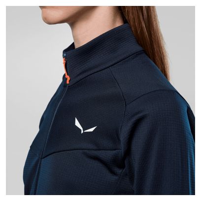Damesblauwe Salewa Puez Cammino 1/2 Zip fleecejack