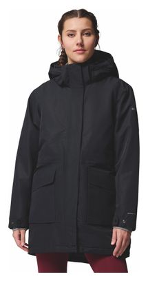 Parka impermeable con capucha para mujer Columbia Pulaski, negro, talla L - Producto reacondicionado