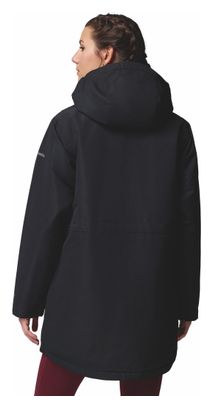 Parka impermeable con capucha para mujer Columbia Pulaski, negro, talla L - Producto reacondicionado