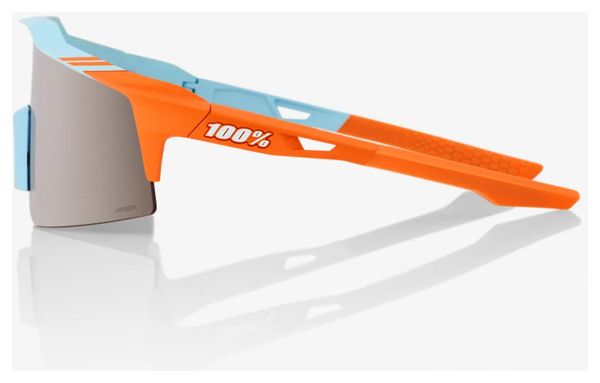 100% Speedcraft SL Soft Tact Brille Blau / Orange - HiPER Verspiegelte Linsen Silver