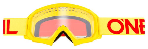 Oneal B-10 Solide Jugendbrille Gelb Rot Rahmen Klare Linse