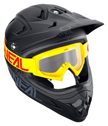 Oneal B-10 Solid Youth Goggle Yellow Red Frame Clear Lens