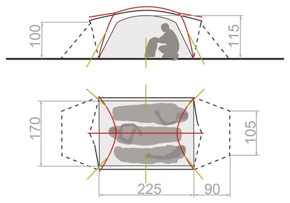 Vaude Mark 3P Freistehendes Zelt Grün