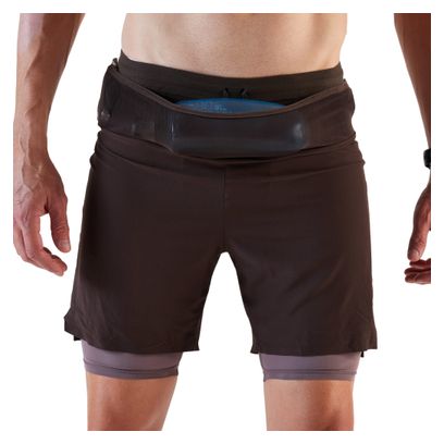 Pantalones cortos 2 en 1 Kiprun Run 900 Ultra Marrón para hombre