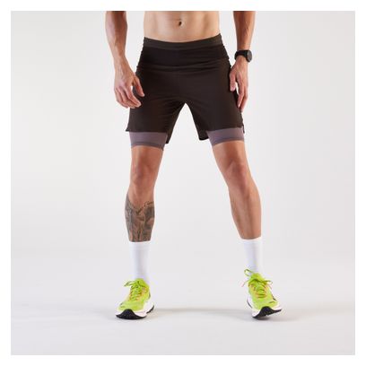 Pantalones cortos 2 en 1 Kiprun Run 900 Ultra Marrón para hombre