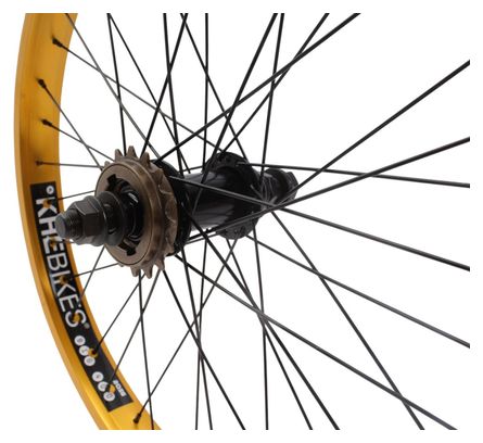 Roue arrière BMX KHE PRISM 20 pouces or