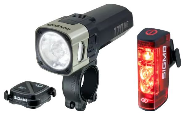 Sigma Link AURA 170 HB / HIRO 50 Schwarz – Paar Front- und Rückleuchten