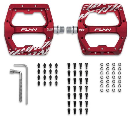 Pair of Funn Funndamental Flat Pedals GRS Red