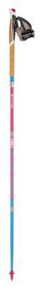 Bastoncini da trail pieghevoli TSL Outdoor Carbon 4 Cork Cross Flamingo Pink/Blue a 4 razze