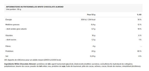 Boîte Barebells Barre Protéinée (12x55g) - Barebells - White Chocolate Almond - Barres Protéinées