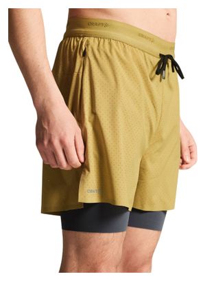 Men's Craft Hypervent 2-in-1 Khaki Shorts