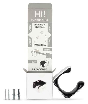 Support Vélo Mural Hornit Clug Plus (70-81mm / 2.75-3.2'') Blanc / Noir