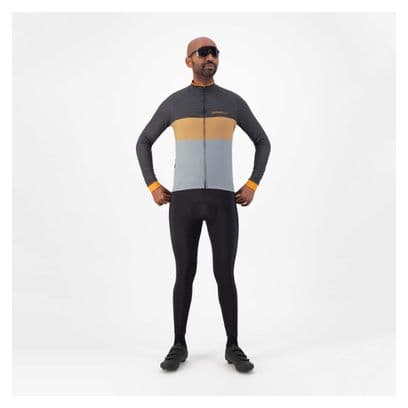 Maillot Manches Longues Velo Rogelli Boost - Homme - Gris/Noir/Orange