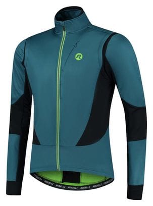 Veste Velo Hiver Rogelli Brave - Homme - Bleu/Noir/Lime