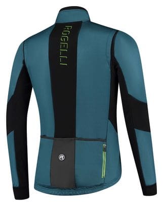 Veste Velo Hiver Rogelli Brave - Homme - Bleu/Noir/Lime