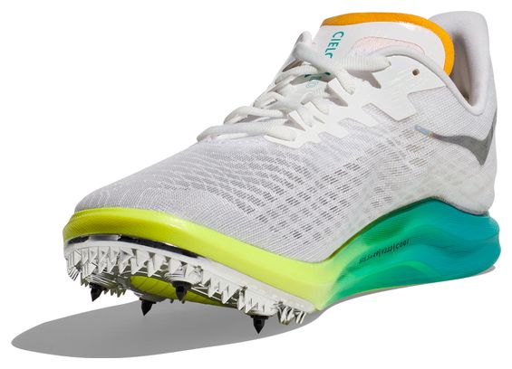 Hoka Unisex Cielo X 2 LD White Blue Yellow Track &amp; Field Shoes