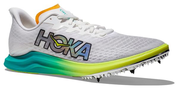 Hoka Unisex Cielo X 2 LD White Blue Yellow Track &amp; Field Shoes