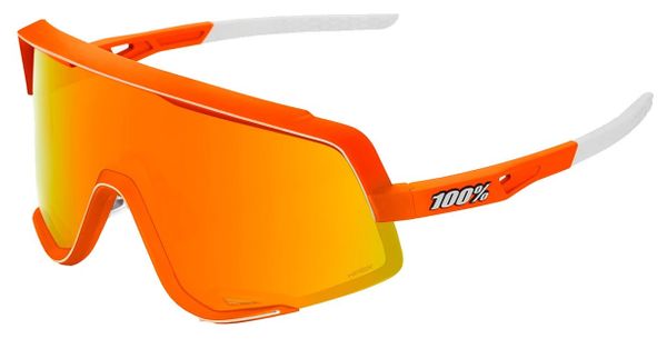 100% Glendale Sunglasses Neon Orange / Red Multilayer Mirror Lens