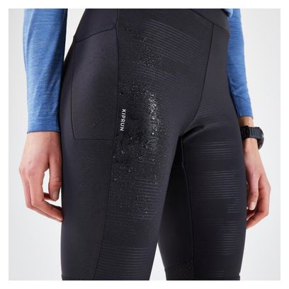 Kiprun Warm Rain Women's Running Tights Black