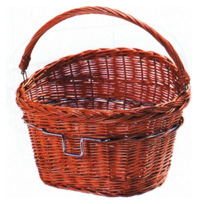 KLICKFIX Front Rack WICKER mit Griff und Lenkerhalterung Braun