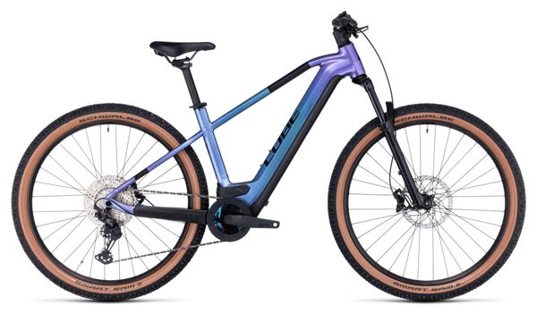 Cube Reaction Hybrid Race 750 Elektrische Hardtail MTB Shimano Deore/XT 12S 750 Wh 29'' Switch Blauw Paars 2023