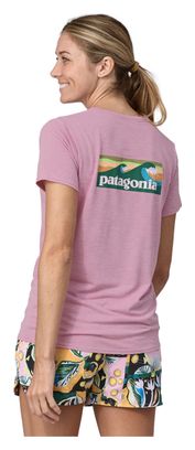 Patagonia Women's T-Shirt Cap Cool Daily Graphic Waters Pink