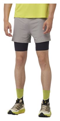 Salomon Sense Aero Grijs Zwart Heren 2-in-1 Shorts