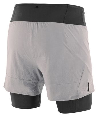 Short 2-en-1 Salomon Sense Aero Gris Noir Homme