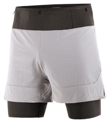 Pantalones cortos 2 en 1 Salomon Sense Aero Gris Negro para hombre